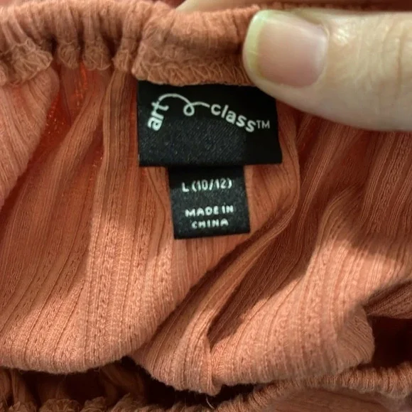 Art class girls large 10/12 romper dress orange terracotta color | spring summer - Picture 4 of 5